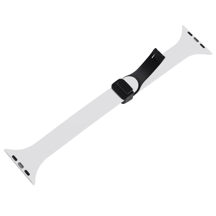 For Apple Watch 3 42mm Magnetic Buckle Slim Silicone Watch Band(White) - Watch Bands by PMC TechLife | Online Shopping South Africa | PMC TechLife