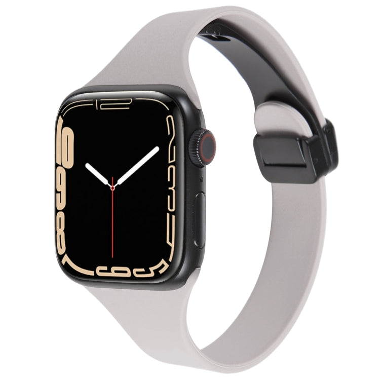 For Apple Watch 2 42mm Magnetic Buckle Slim Silicone Watch Band(Rock Grey) - Watch Bands by PMC TechLife | Online Shopping South Africa | PMC TechLife