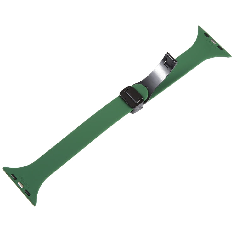 For Apple Watch 2 42mm Magnetic Buckle Slim Silicone Watch Band(Alfalfa Grass) - Watch Bands by PMC TechLife | Online Shopping South Africa | PMC TechLife