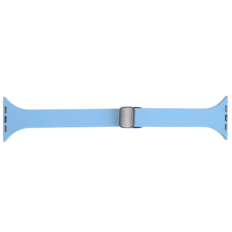 For Apple Watch 2 38mm Magnetic Buckle Slim Silicone Watch Band(Light Blue) - Watch Bands by PMC TechLife | Online Shopping South Africa | PMC TechLife