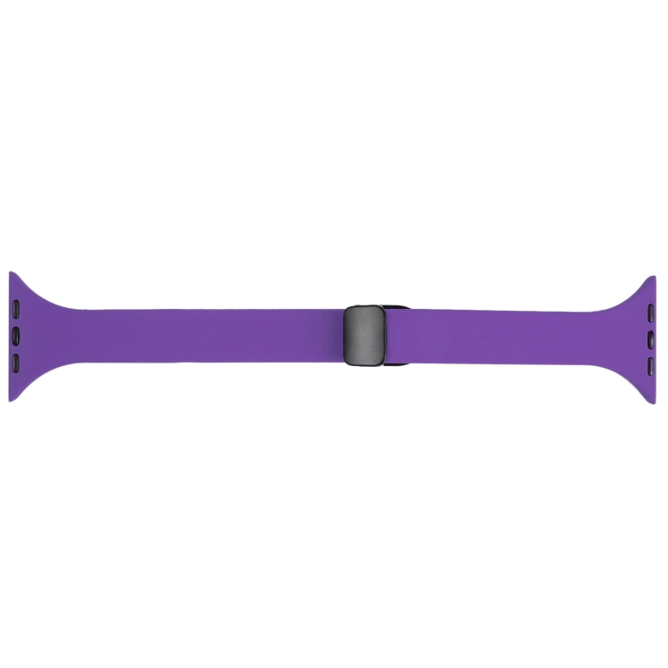 For Apple Watch 38mm Magnetic Buckle Slim Silicone Watch Band(Dark Purple) - Watch Bands by PMC TechLife | Online Shopping South Africa | PMC TechLife
