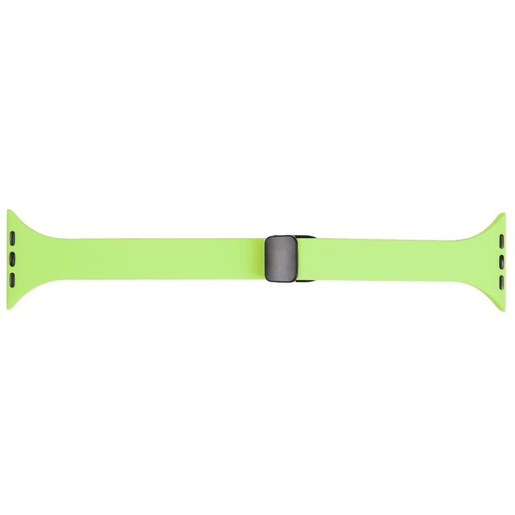 For Apple Watch 38mm Magnetic Buckle Slim Silicone Watch Band(Green) - Watch Bands by PMC TechLife | Online Shopping South Africa | PMC TechLife