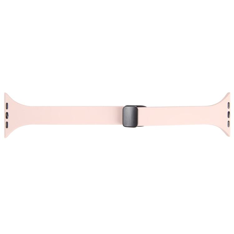 For Apple Watch 38mm Magnetic Buckle Slim Silicone Watch Band(Pink) - Watch Bands by PMC TechLife | Online Shopping South Africa | PMC TechLife