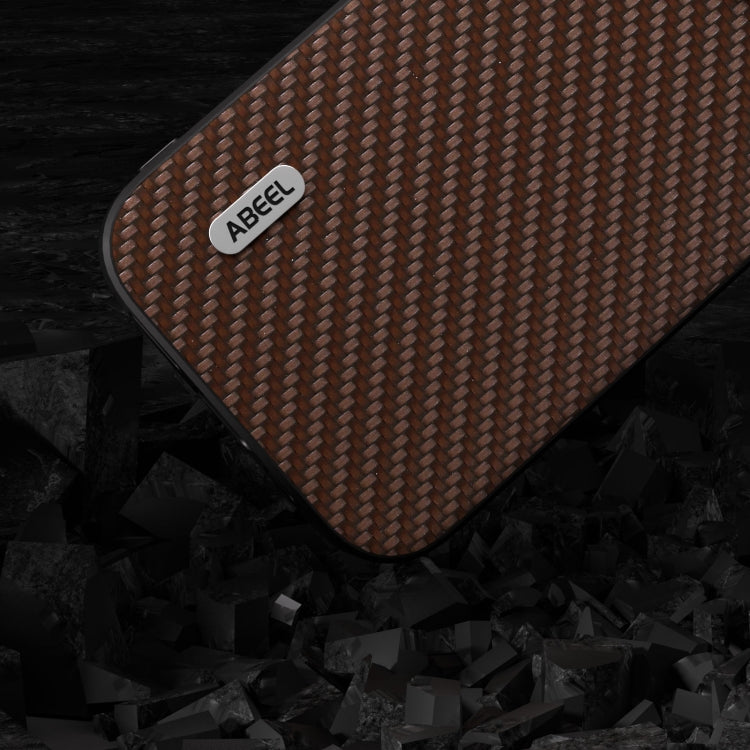 For iPhone 14 Pro ABEEL Carbon Fiber Texture Protective Phone Case(Dark Brown) - free shipping - PMC TechLife - Order now!