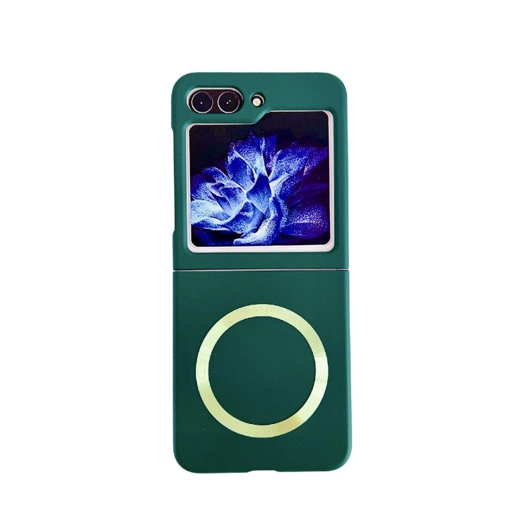 For Samsung Galaxy Z Flip5 Skin Feel Magsafe Magnetic Shockproof PC Phone Case(Dark Green) - free shipping - PMC TechLife - Order now!