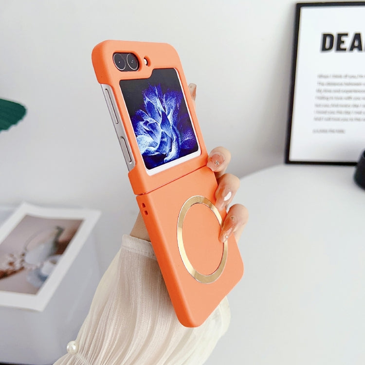 For Samsung Galaxy Z Flip5 Skin Feel Magsafe Magnetic Shockproof PC Phone Case(Orange) - Galaxy Z Flip5 Cases by PMC TechLife | Online Shopping South Africa | PMC TechLife | Buy Now Pay Later Mobicred