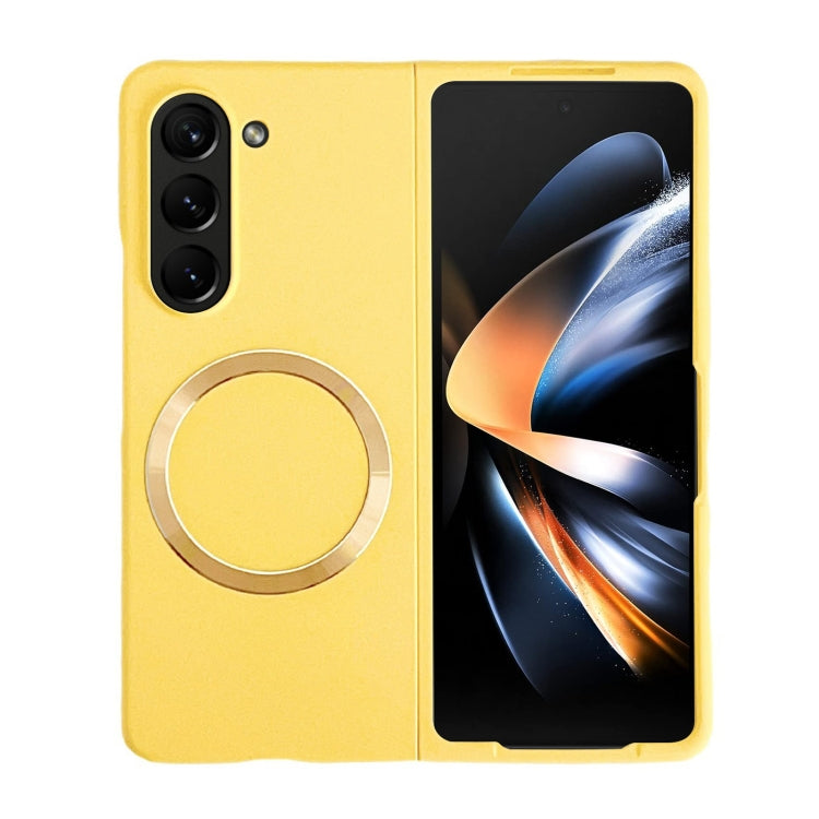 For Samsung Galaxy Z Fold5 Skin Feel Magsafe Magnetic Shockproof PC Phone Case(Yellow) - free shipping - PMC TechLife - Order now!