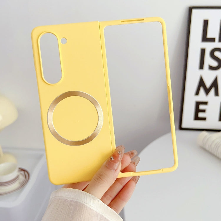 For Samsung Galaxy Z Fold5 Skin Feel Magsafe Magnetic Shockproof PC Phone Case(Yellow) - free shipping - PMC TechLife - Order now!