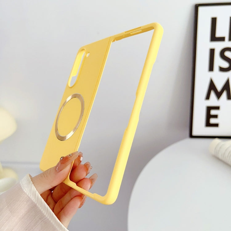 For Samsung Galaxy Z Fold5 Skin Feel Magsafe Magnetic Shockproof PC Phone Case(Yellow) - free shipping - PMC TechLife - Order now!
