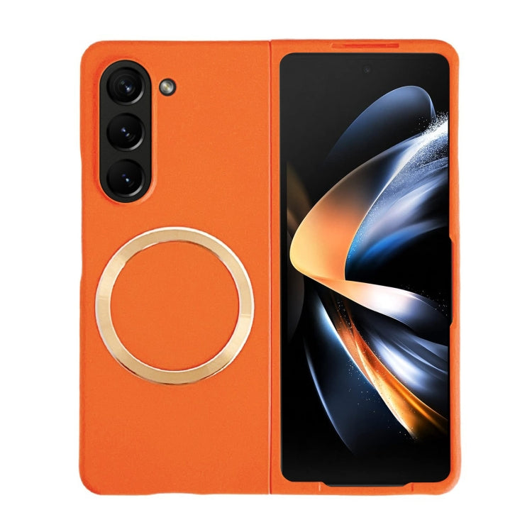 For Samsung Galaxy Z Fold5 Skin Feel Magsafe Magnetic Shockproof PC Phone Case(Orange) - Galaxy Z Fold5 Cases by PMC TechLife | Online Shopping South Africa | PMC TechLife | Buy Now Pay Later Mobicred