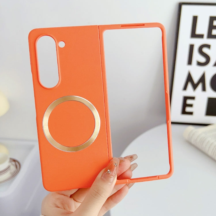 For Samsung Galaxy Z Fold5 Skin Feel Magsafe Magnetic Shockproof PC Phone Case(Orange) - Galaxy Z Fold5 Cases by PMC TechLife | Online Shopping South Africa | PMC TechLife | Buy Now Pay Later Mobicred