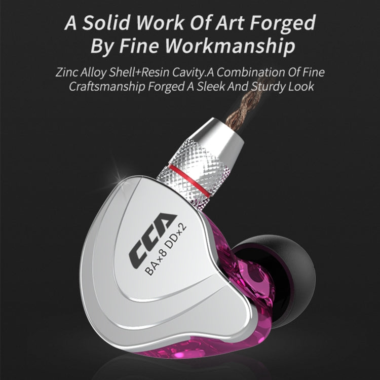 CCA CCA-C10 3.5mm Gold Plated Plug Ten Unit Hybrid Wire-controlled In-ear Earphone, Type:without Mic(Sapphire Cyan) - free shipping - PMC TechLife - Order now!