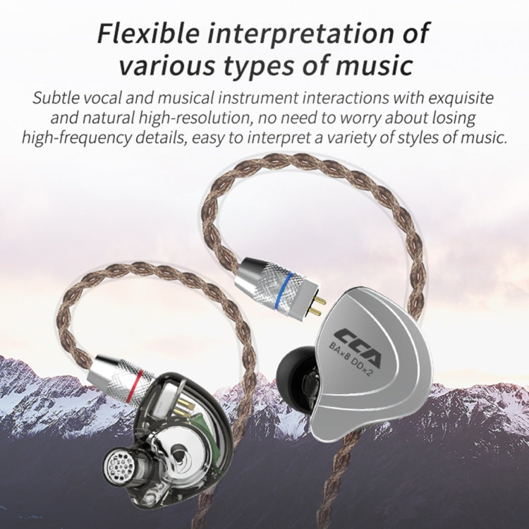CCA CCA-C10 3.5mm Gold Plated Plug Ten Unit Hybrid Wire-controlled In-ear Earphone, Type:without Mic(Sapphire Cyan) - free shipping - PMC TechLife - Order now!