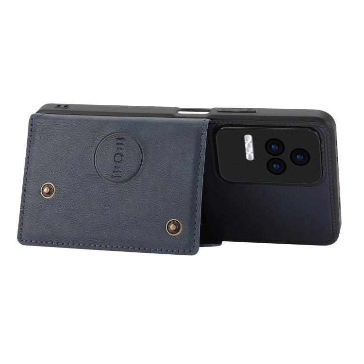 For Xiaomi Redmi K40S / Poco F4 Double Buckle Card Slots Magnetic Phone Case(Blue) - free shipping - PMC TechLife - Order now!