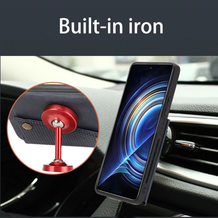 For Xiaomi Redmi K40S / Poco F4 Double Buckle Card Slots Magnetic Phone Case(Blue) - free shipping - PMC TechLife - Order now!