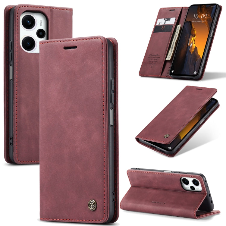 For Xiaomi Poco F5 5G/Redmi Note 12 Turbo 5G CaseMe 013 Multifunctional Horizontal Flip Leather Phone Case(Wine Red) - free shipping - PMC TechLife - Order now!