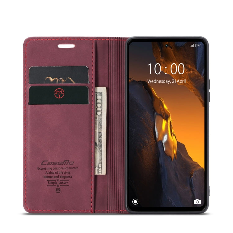 For Xiaomi Poco F5 5G/Redmi Note 12 Turbo 5G CaseMe 013 Multifunctional Horizontal Flip Leather Phone Case(Wine Red) - free shipping - PMC TechLife - Order now!