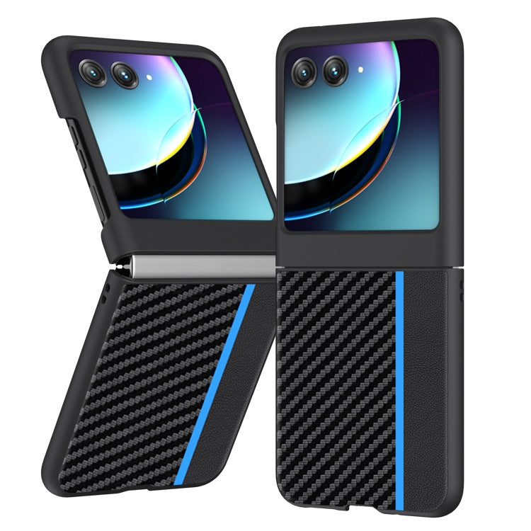 For Motorola Razr 40 Ultra Ultra-thin Carbon Fiber Texture Printing Phone Case(Black Blue) - free shipping - PMC TechLife - Order now!