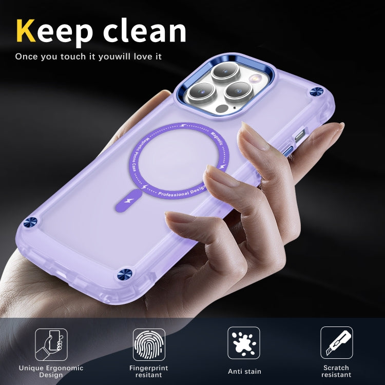 For iPhone 12 / 12 Pro Skin Feel TPU + PC MagSafe Magnetic Phone Case(Transparent Purple) - free shipping - PMC TechLife - Order now!