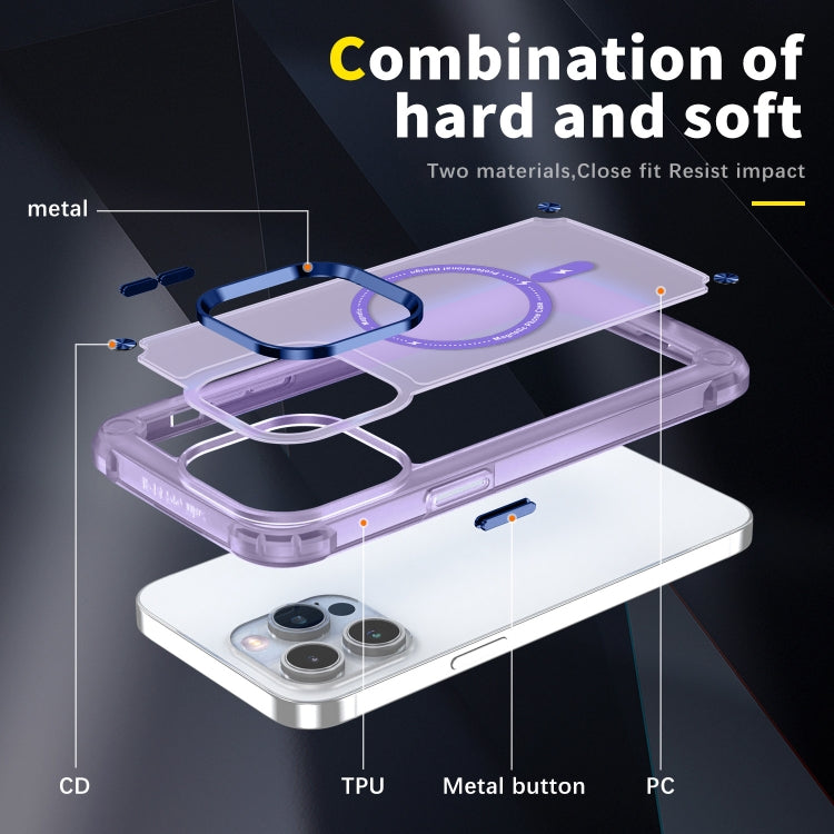 For iPhone 12 / 12 Pro Skin Feel TPU + PC MagSafe Magnetic Phone Case(Transparent Purple) - free shipping - PMC TechLife - Order now!