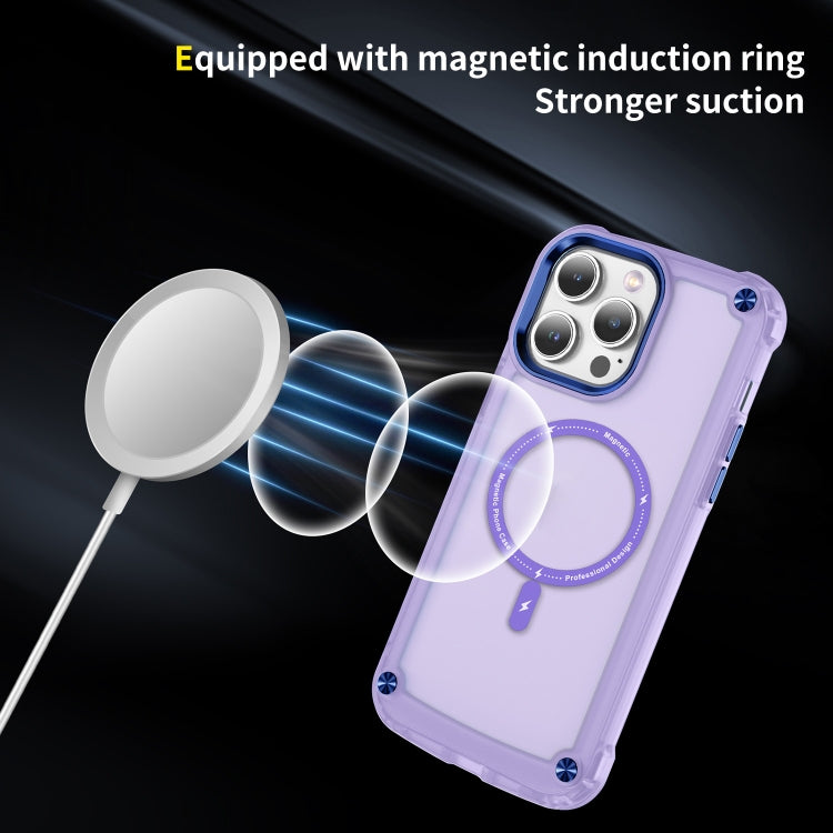 For iPhone 12 / 12 Pro Skin Feel TPU + PC MagSafe Magnetic Phone Case(Transparent Purple) - free shipping - PMC TechLife - Order now!