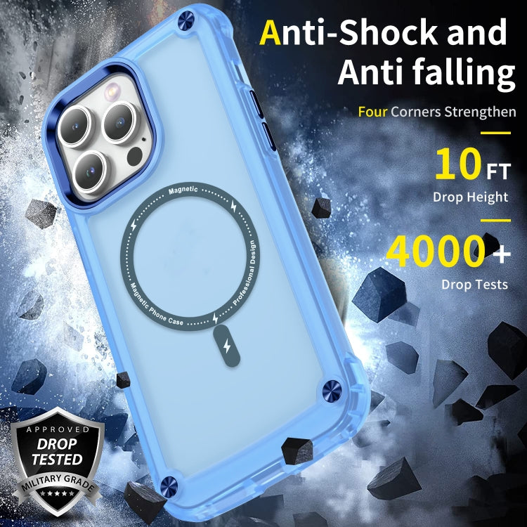 For iPhone 15 Plus Skin Feel TPU + PC MagSafe Magnetic Phone Case(Transparent Blue) - free shipping - PMC TechLife - Order now!