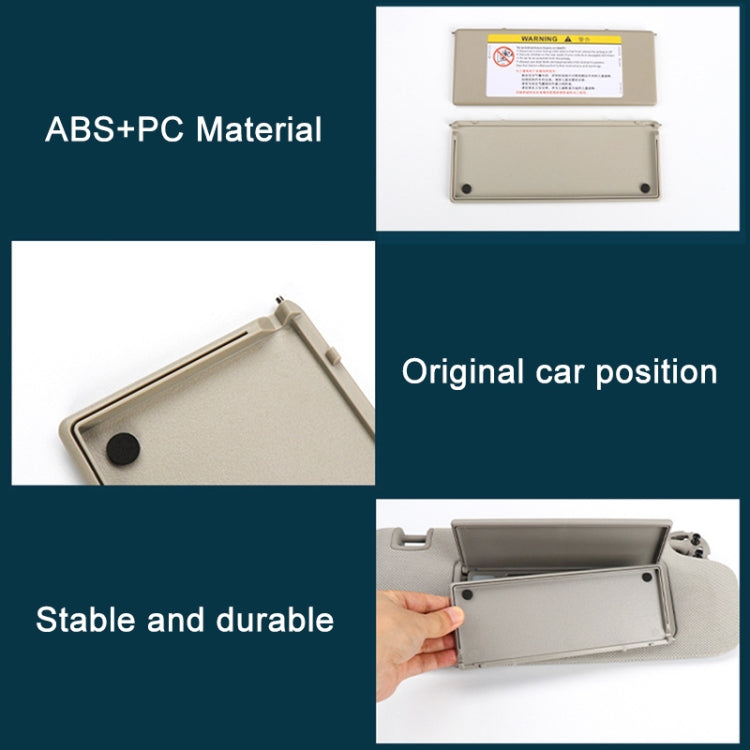 For Peugeot 308 2010-2022 Left-hand Drive Car Sun Visor Makeup Mirror Cover 98177070(Light Beige) - Sunglasses & Glasses Clips by PMC TechLife | Online Shopping South Africa | PMC TechLife