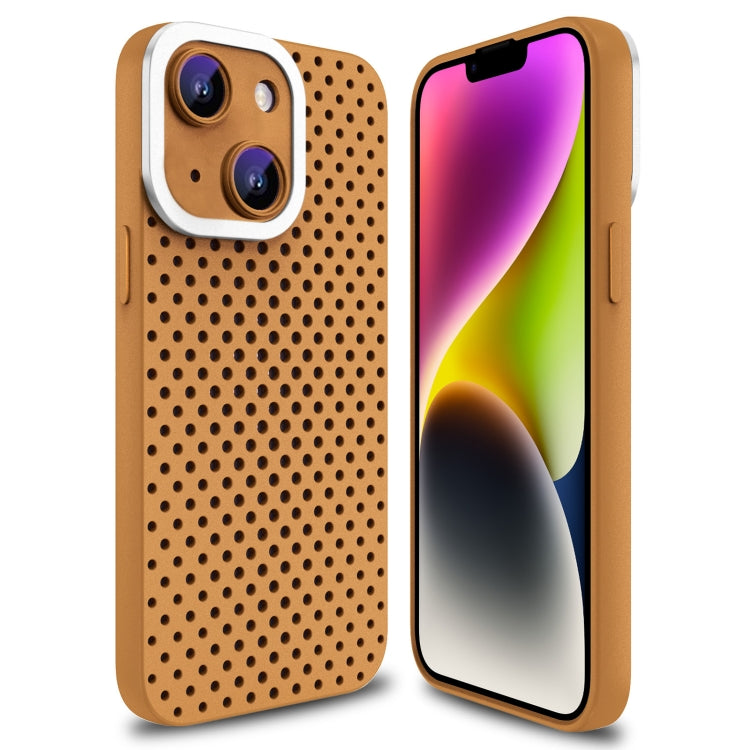For iPhone 14 Plus Hollow Heat Dissipation TPU Phone Case(Brown) - free shipping - PMC TechLife - Order now!