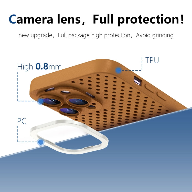 For iPhone 14 Plus Hollow Heat Dissipation TPU Phone Case(Brown) - free shipping - PMC TechLife - Order now!