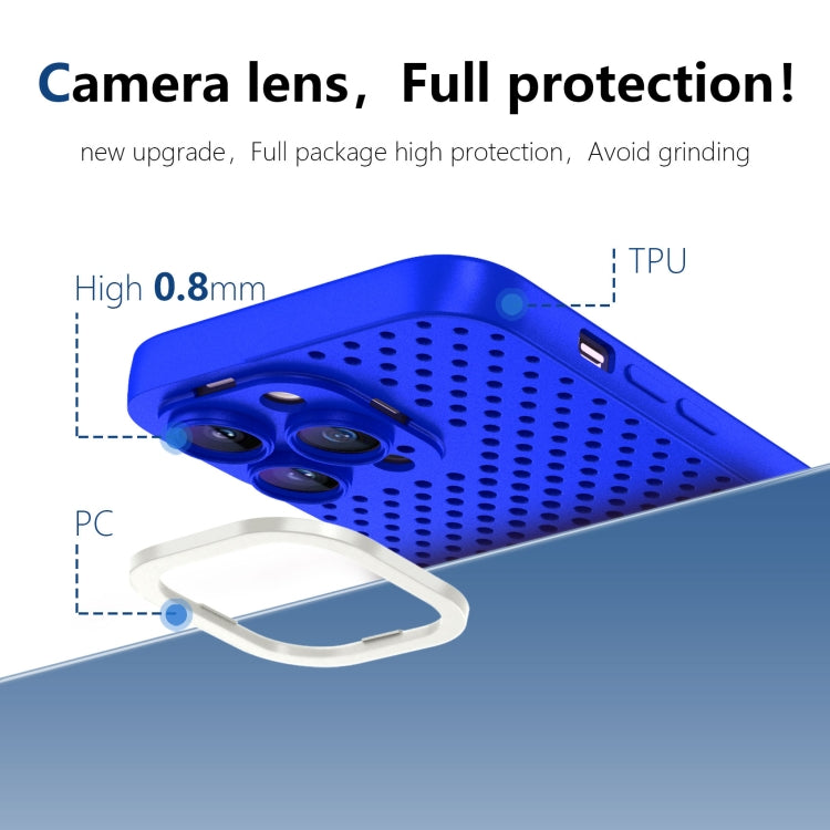 For iPhone 13 Pro Max Hollow Heat Dissipation TPU Phone Case(Blue) - free shipping - PMC TechLife - Order now!