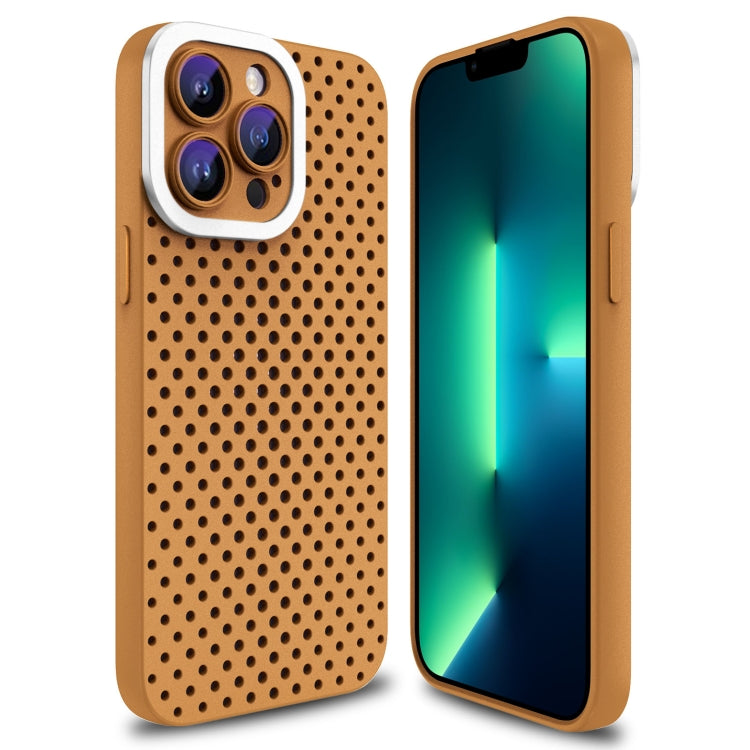 For iPhone 13 Pro Hollow Heat Dissipation TPU Phone Case(Brown) - free shipping - PMC TechLife - Order now!