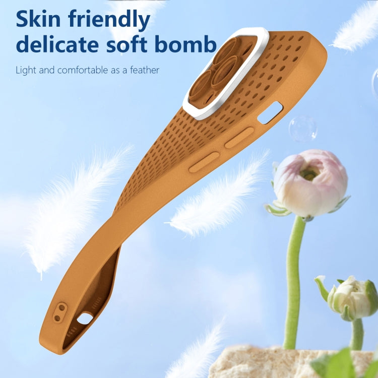 For iPhone 13 Hollow Heat Dissipation TPU Phone Case(Brown) - free shipping - PMC TechLife - Order now!