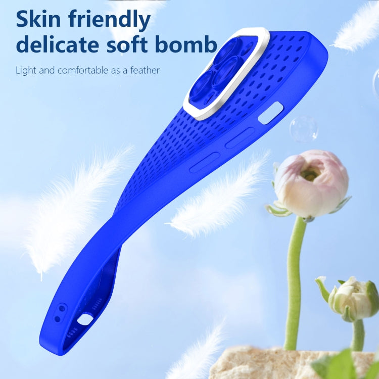 For iPhone 12 Hollow Heat Dissipation TPU Phone Case(Blue) - free shipping - PMC TechLife - Order now!