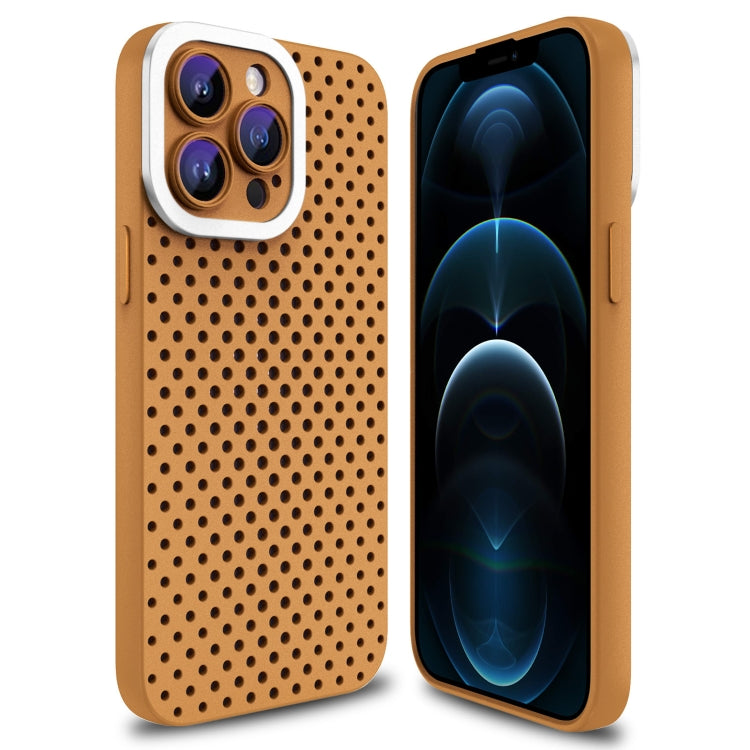 For iPhone 12 Pro Max Hollow Heat Dissipation TPU Phone Case(Brown) - free shipping - PMC TechLife - Order now!