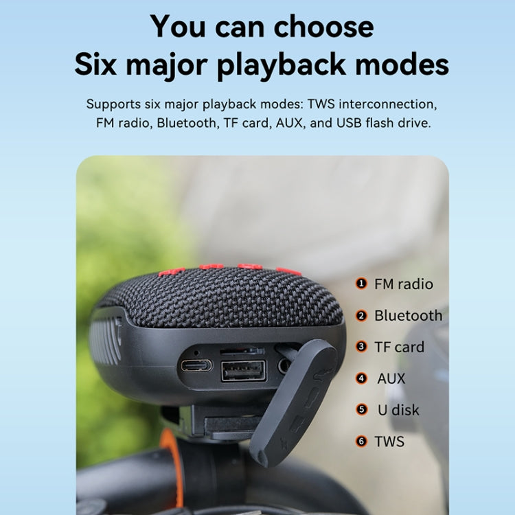 T&G TG-392 Outdoor Bicycle TWS Wireless Bluetooth IPX5 Waterproof Speaker(Red) - free shipping - PMC TechLife - Order now!