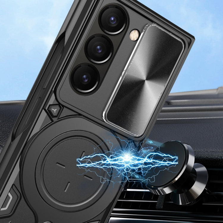 For Samsung Galaxy Z Fold5 CD Texture Sliding Camshield Magnetic Holder Phone Case(Blue) - free shipping - PMC TechLife - Order now!