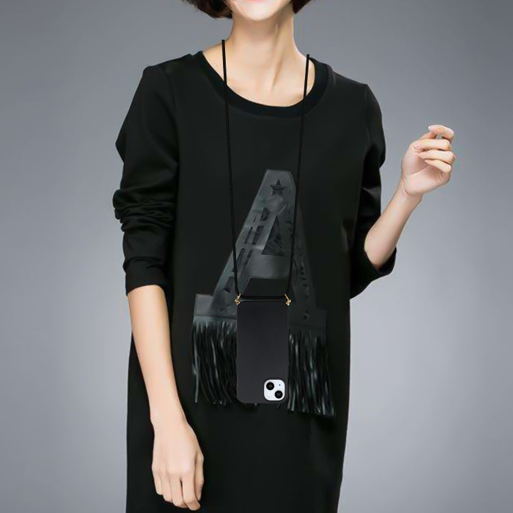 For iPhone 15 Wheat Straw Material + TPU Phone Case with Lanyard(Black) - free shipping - PMC TechLife - Order now!