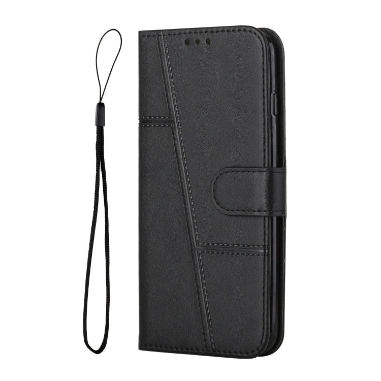 For Xiaomi Redmi Note 12 Turbo/Poco F5 Stitching Calf Texture Buckle Leather Phone Case(Black) - free shipping - PMC TechLife - Order now!