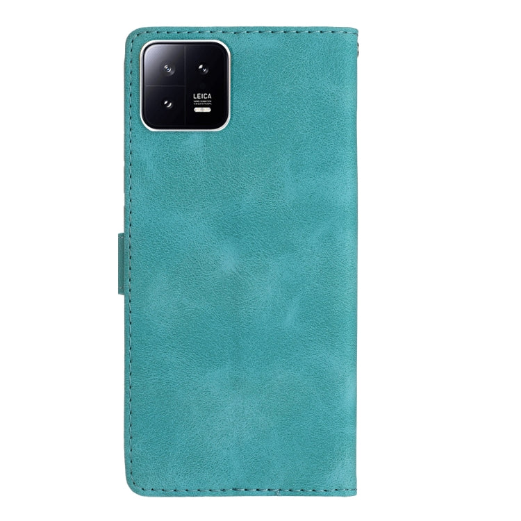 For Xiaomi 13 Flower Butterfly Embossing Pattern Leather Phone Case(Sky Blue) - free shipping - PMC TechLife - Order now!