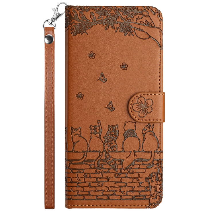 For Xiaomi Poco F5 Cat Embossing Pattern Leather Phone Case with Lanyard(Brown) - free shipping - PMC TechLife - Order now!