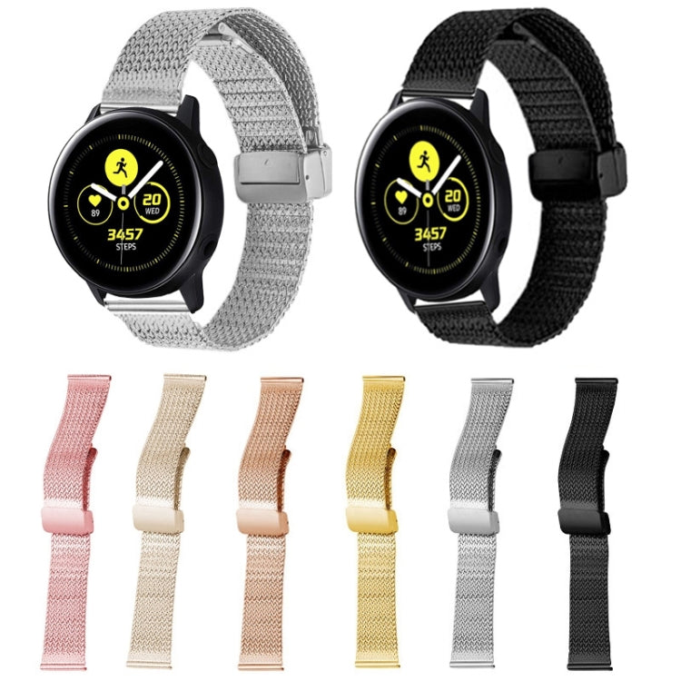 22mm Magnetic Buckle Herringbone Mesh Metal Watch Band for Samsung Galaxy Watch(Gold) - Watch Bands by PMC TechLife | Online Shopping South Africa | PMC TechLife