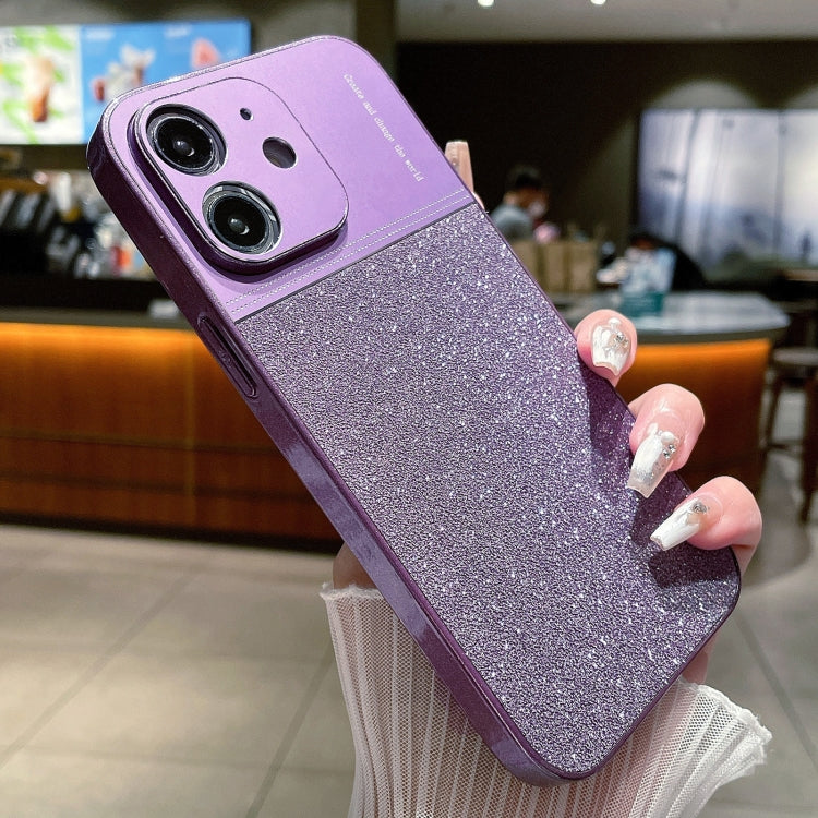 For iPhone 12 Metallic Glitter Powder Shockproof Phone Case(Purple) - free shipping - PMC TechLife - Order now!