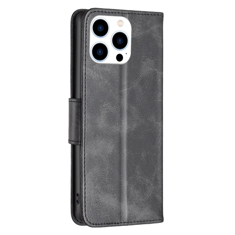 For iPhone 15 Pro Lambskin Texture Pure Color Flip Leather Phone Case(Black) - free shipping - PMC TechLife - Order now!