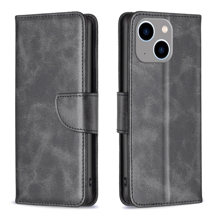 For iPhone 15 Plus Lambskin Texture Pure Color Flip Leather Phone Case(Black) - free shipping - PMC TechLife - Order now!