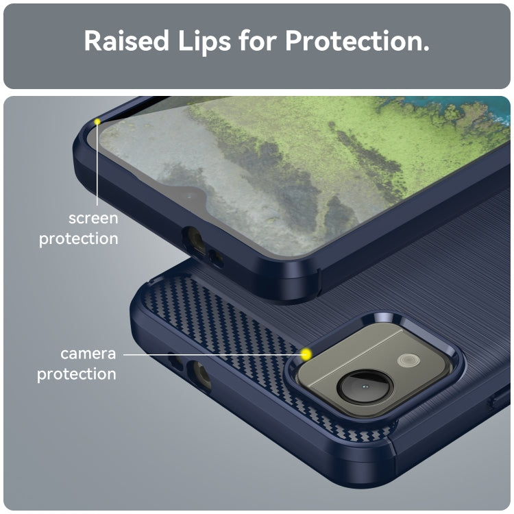 For Nokia C110 Brushed Texture Carbon Fiber TPU Phone Case(Blue) - free shipping - PMC TechLife - Order now!