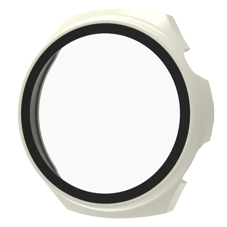 For Huawei Watch 4 Pro Tempered Film + PC Integrated Watch Protective Case(White) - Watch Cases by PMC TechLife | Online Shopping South Africa | PMC TechLife