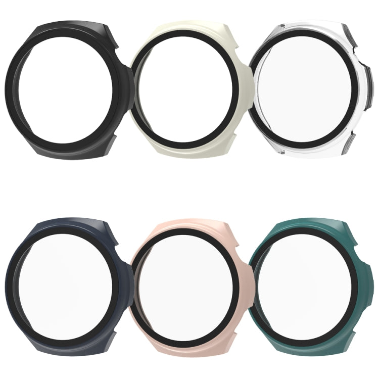 For Huawei Watch 4 Tempered Film + PC Integrated Watch Protective Case(White) - Watch Cases by PMC TechLife | Online Shopping South Africa | PMC TechLife