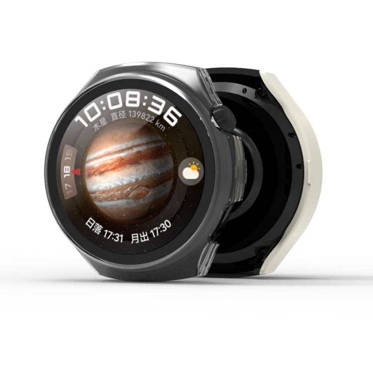 For Huawei Watch 4 Tempered Film + PC Integrated Watch Protective Case(Transparent) - Watch Cases by PMC TechLife | Online Shopping South Africa | PMC TechLife