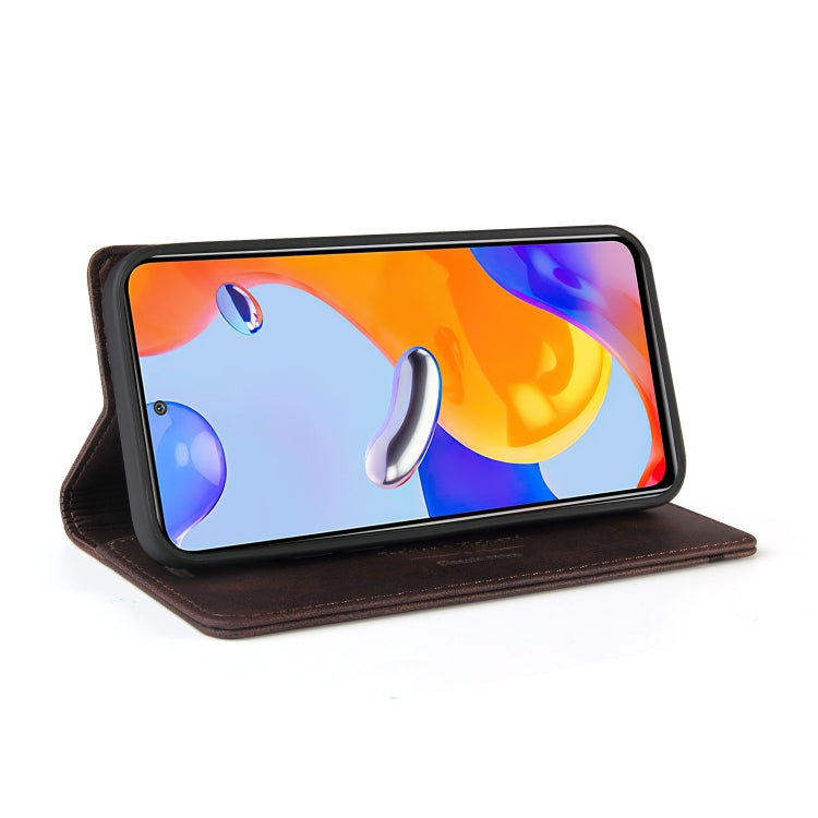 For Xiaomi Redmi Note 12 Pro 4G Global Skin Feel Anti-theft Brush Horizontal Flip Leather Case with Holder(Brown) - free shipping - PMC TechLife - Order now!