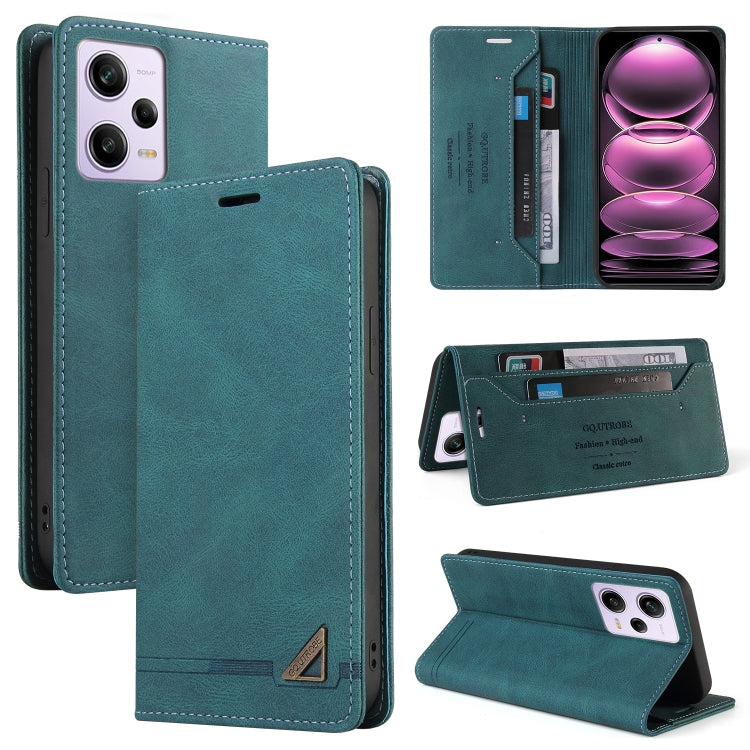 For Xiaomi Redmi Note 12 Pro India/Poco X5 Pro GQUTROBE Skin Feel Anti-theft Brush Horizontal Flip Leather Case with Holder(Blue) - free shipping - PMC TechLife - Order now!